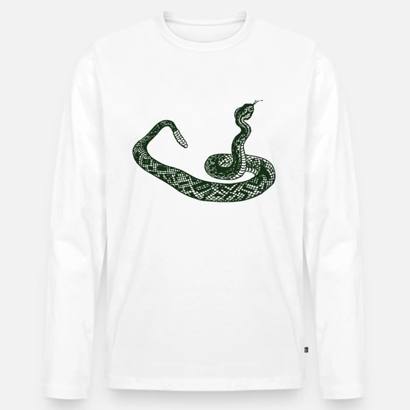 Klapperschlange - Männer Premium Bio Langarmshirt - Weiß