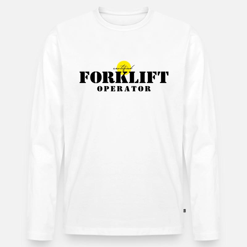 Forklift Operator Certification - Männer Premium Bio Langarmshirt - Weiß