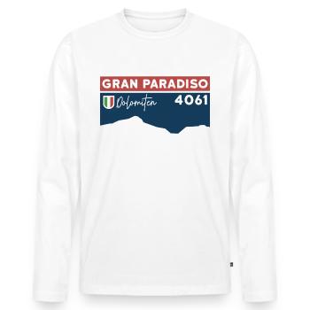 Guide d’escalade du Grand Paradis Ski Tour High Tour - T-shirt manches longues Premium bio Homme - blanc - Devant - Nico (187cm)