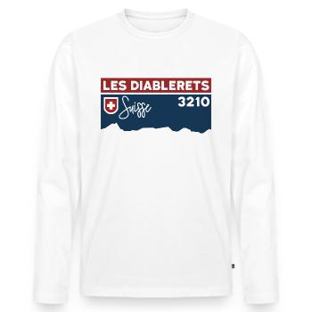 Les Diablerets Mountain Tour Ski Tour Souvenir - Men's Premium Organic Long Sleeve Shirt - white - Front - Nico (187cm)