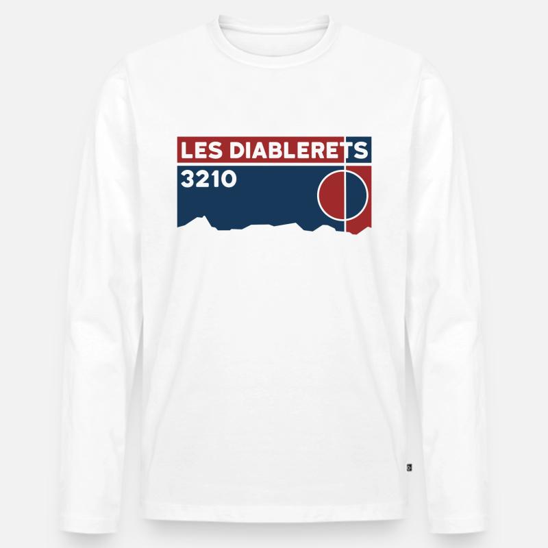Les Diablerets - Männer Premium Bio Langarmshirt - Weiß