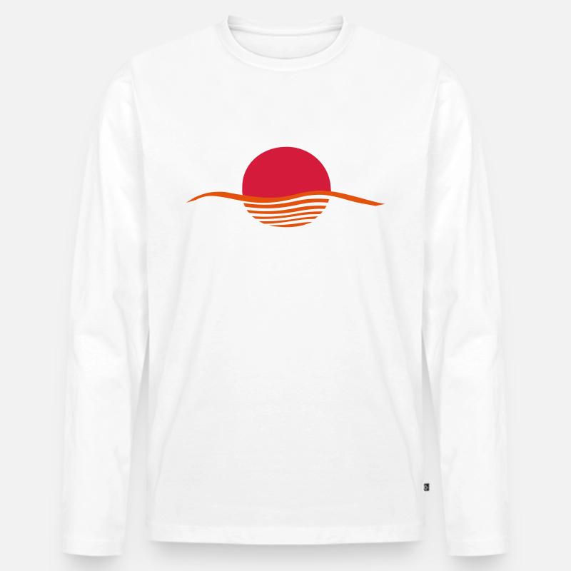 Sonne - Männer Premium Bio Langarmshirt - Weiß