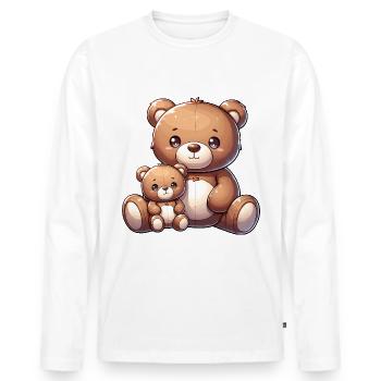 Famille d’ours mignons - T-shirt manches longues Premium bio Homme - blanc - Devant - Nico (187cm)