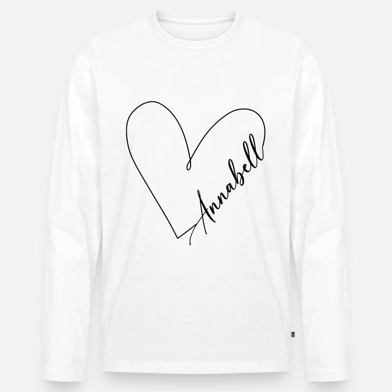 Annabell Name Herzlinie - Männer Premium Bio Langarmshirt - Weiß