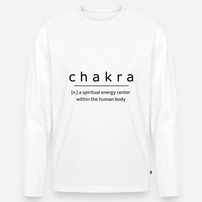 Chakra - Männer Premium Bio Langarmshirt - Weiß