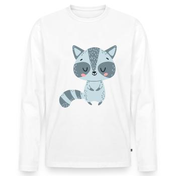 raton laveur doux - T-shirt manches longues Premium bio Homme - blanc - Devant - Nico (187cm)