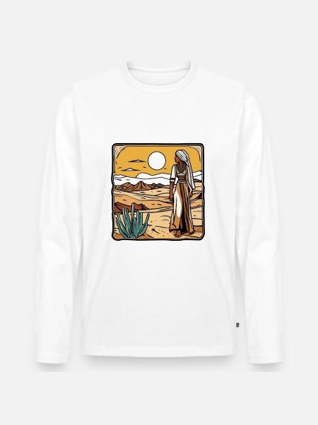 Walk through the desert - Männer Premium Bio Langarmshirt - Weiß