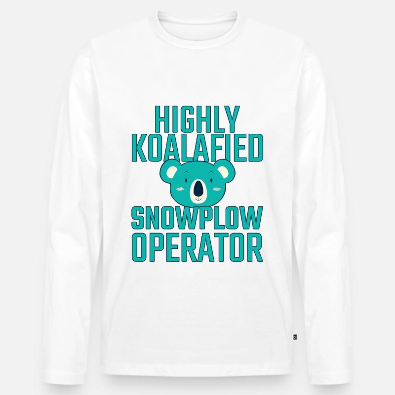 Snowplow Operator Koalafied Schneepflugfahrer - Männer Premium Bio Langarmshirt - Weiß