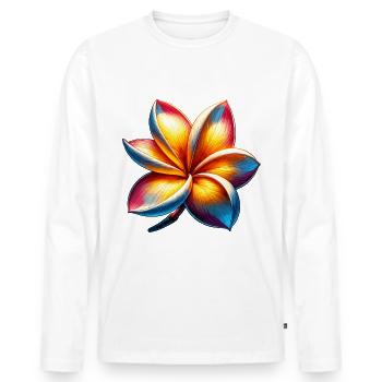 Exotic Flower in Vivid Colors - Tropical - Men's Premium Organic Long Sleeve Shirt - white - Front - Nico (187cm)