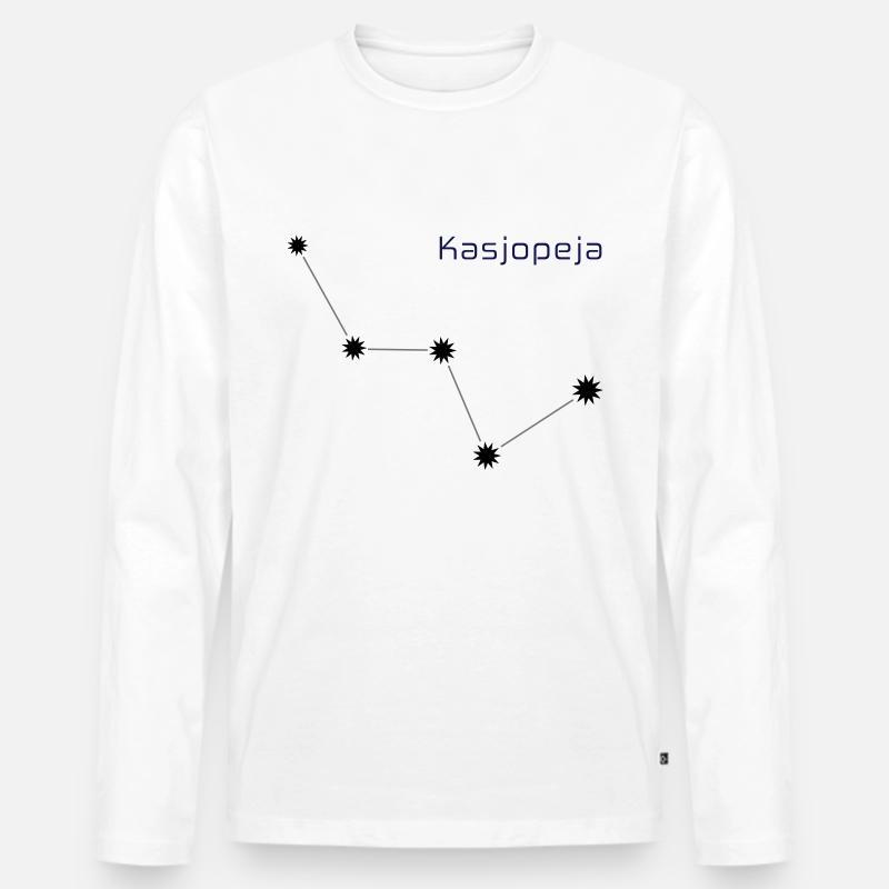 Das Sternbild "Cassiopeia" mit der Inschrift "Cassiopeia" - Männer Premium Bio Langarmshirt - Weiß