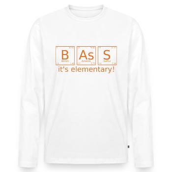 Bass Elements - Men's Premium Organic Long Sleeve Shirt - white - Front - Nico (187cm)