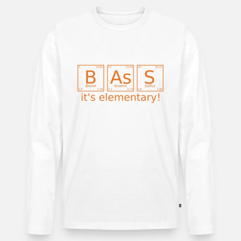 Bass-Elemente - Männer Premium Bio Langarmshirt - Weiß