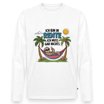 Je suis à la retraite, je n’ai rien à faire - T-shirt manches longues Premium bio Homme - blanc - Devant - Nico (187cm)