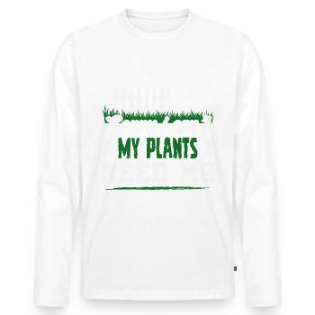 Hobby gardeners, fruit and vegetable gardeners - Men's Premium Organic Long Sleeve Shirt - white - Front - Nico (187cm)