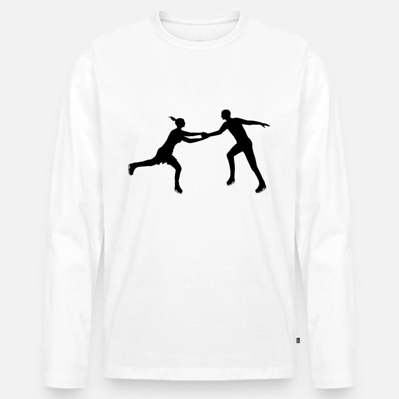 Eiskunstlauf Paar im Einklang - Männer Premium Bio Langarmshirt - Weiß