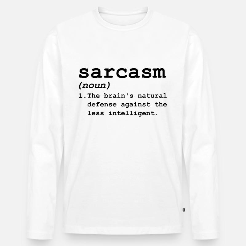 Sarkasmus Definition - Männer Premium Bio Langarmshirt - Weiß