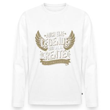 Even a legend retires - Men's Premium Organic Long Sleeve Shirt - white - Front - Nico (187cm)