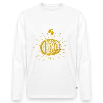 Bière - Fût de bière - Festival folklorique - Maßkrug - Fête - T-shirt manches longues Premium bio Homme - blanc - Devant - Nico (187cm)