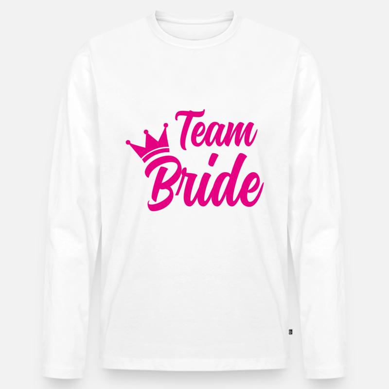 Team Bride - Männer Premium Bio Langarmshirt - Weiß