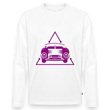 Auto - Oldtimer - Nostalgisch Fahrzeuge - Männer Premium Bio Langarmshirt - Weiß - Vorne - Nico (187cm)