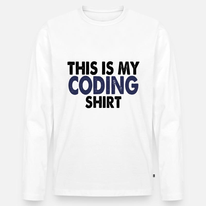 Coding nerd computer programming - Men's Premium Organic Long Sleeve Shirt - white