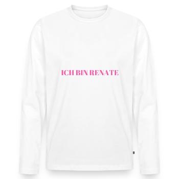 Ich bin Renate - Männer Premium Bio Langarmshirt - Weiß - Vorne - Nico (187cm)