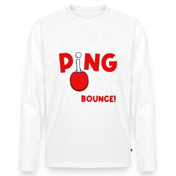 Ping Pong Let´s Bounce - Tischtennis - Männer Premium Bio Langarmshirt - Weiß - Vorne - Nico (187cm)