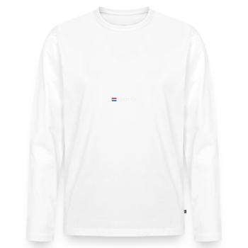 T-shirt – Sarcastic in 4 languages fluently - Men's Premium Organic Long Sleeve Shirt - white - Front - Nico (187cm)