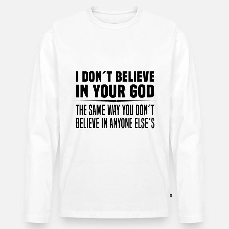 Atheismus - Männer Premium Bio Langarmshirt - Weiß