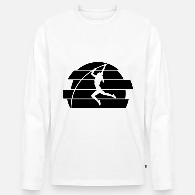 Stabhochspringen - Männer Premium Bio Langarmshirt - Weiß