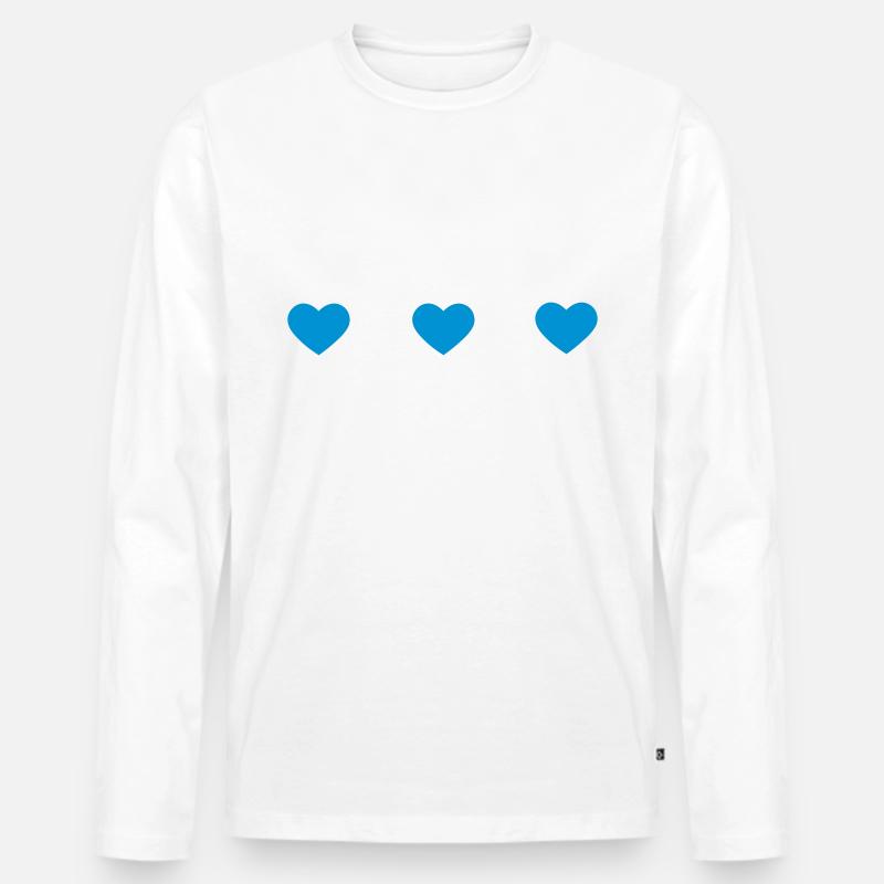 drei herzchen - Männer Premium Bio Langarmshirt - Weiß