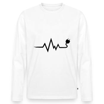 Electrician Cable Heartbeat Electricity - Men's Premium Organic Long Sleeve Shirt - white - Front - Nico (187cm)