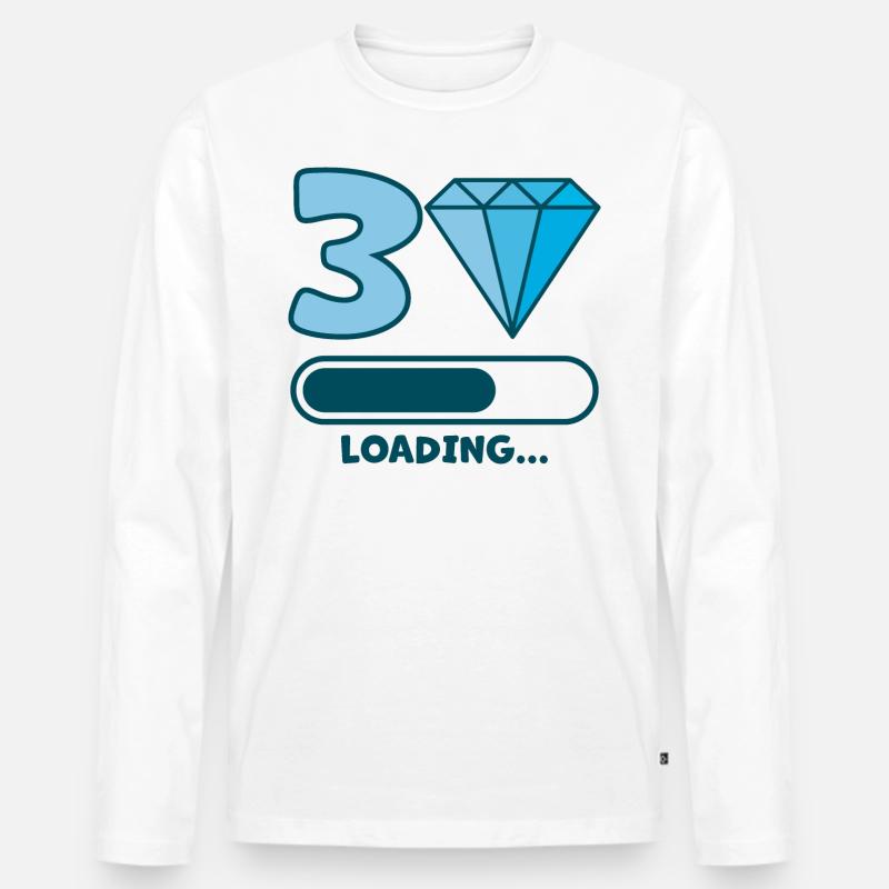 30th Birthday Loading Loading Beam - Men's Premium Organic Long Sleeve Shirt - white