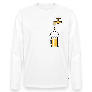 XLieblingstier (Dreifarbig) - Männer Premium Bio Langarmshirt - Weiß - Vorne - Nico (187cm)