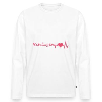 Schlager Herzschlag / Schlager Musik, Volksmusik - Männer Premium Bio Langarmshirt - Weiß - Vorne - Nico (187cm)