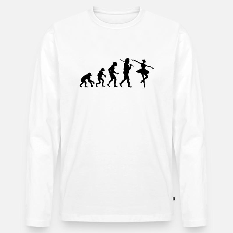 Evolution Ballett - Männer Premium Bio Langarmshirt - Weiß