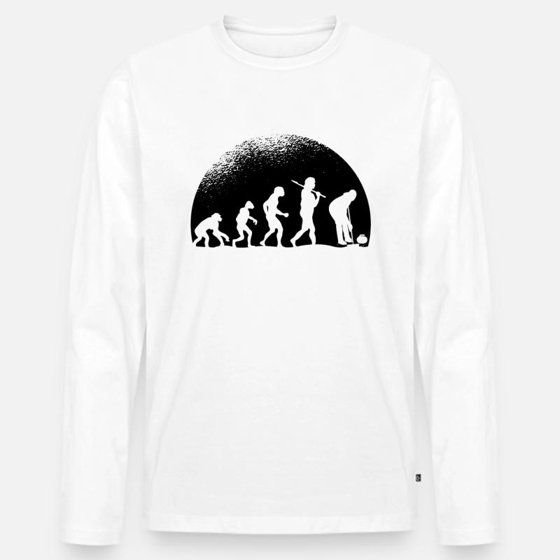 Evolution Curling - Männer Premium Bio Langarmshirt - Weiß