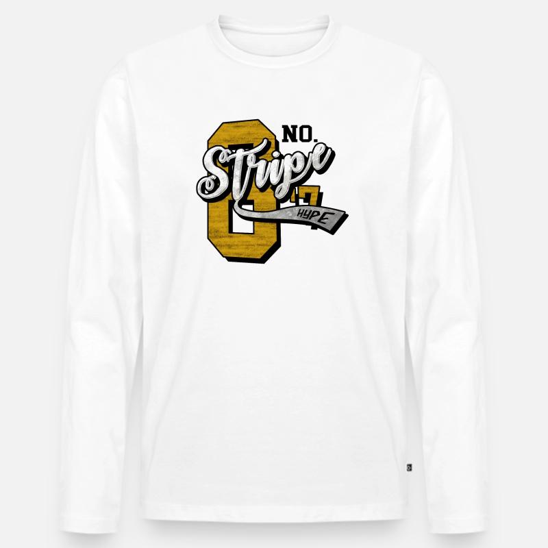 Stripe Hype - Männer Premium Bio Langarmshirt - Weiß