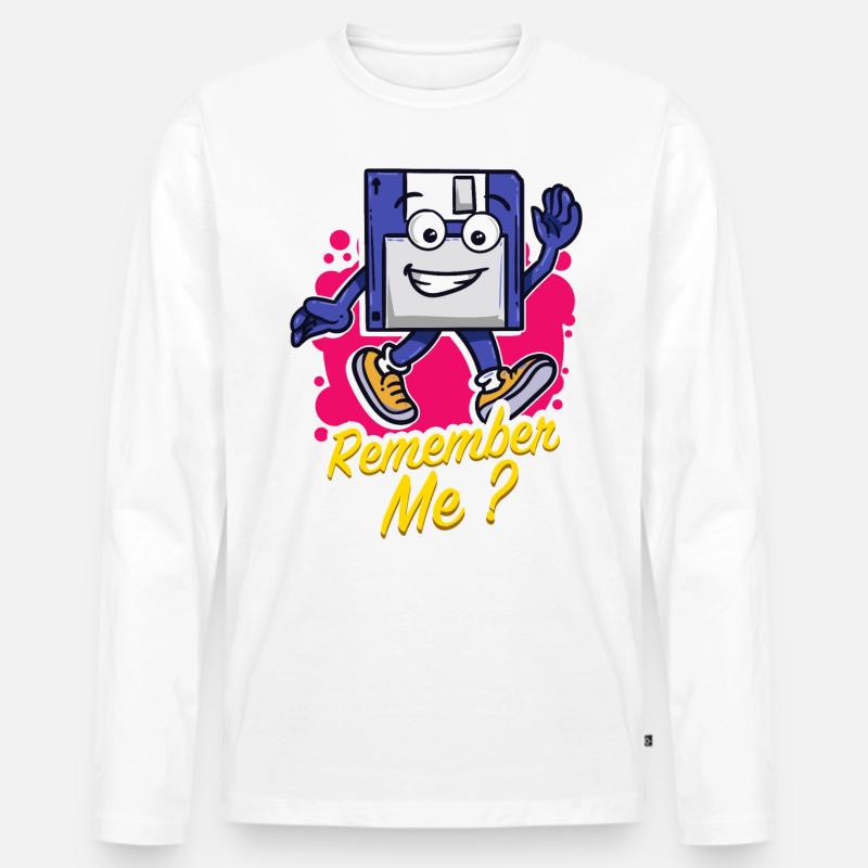 Programmer Retro-diskette Floppy disc - Men's Premium Organic Long Sleeve Shirt - white