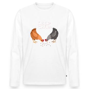 keep calm we are your gift - T-shirt manches longues Premium bio Homme - blanc - Devant - Nico (187cm)