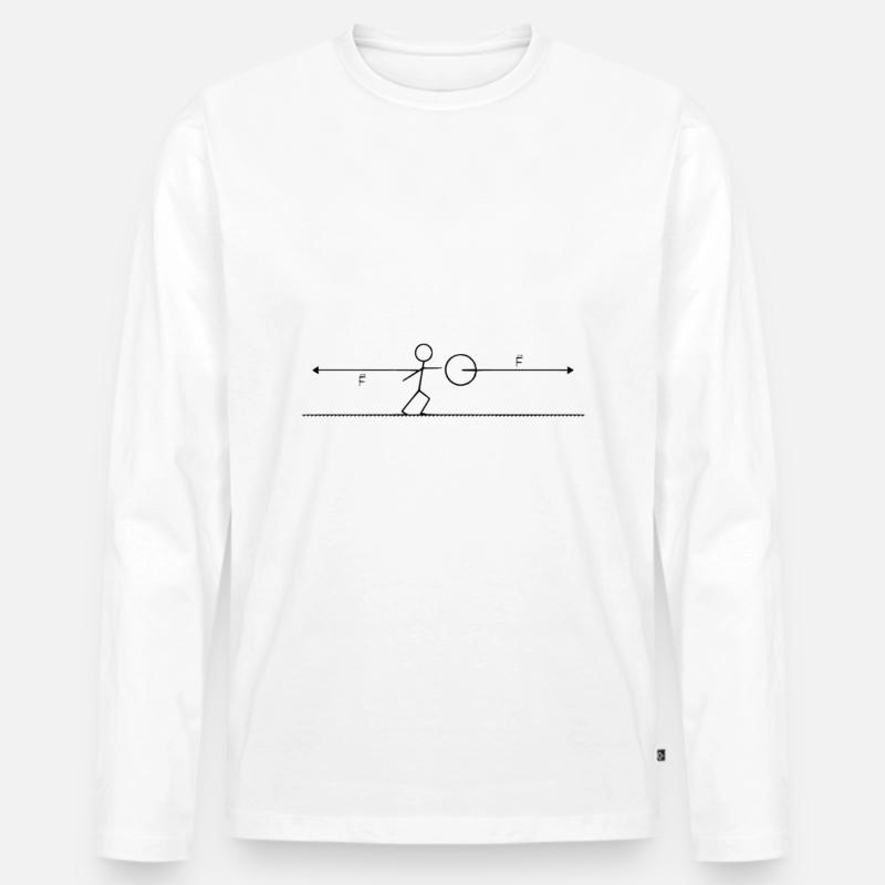 newtons 3. Gesetz - Männer Premium Bio Langarmshirt - Weiß