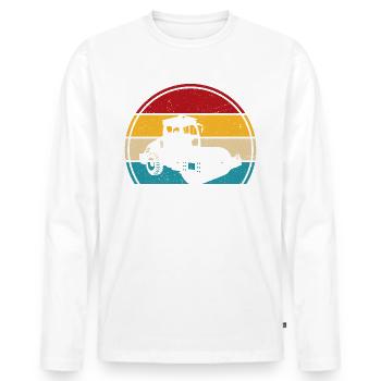 Walze retro t-shirt Straßenwalze - Männer Premium Bio Langarmshirt - Weiß - Vorne - Nico (187cm)