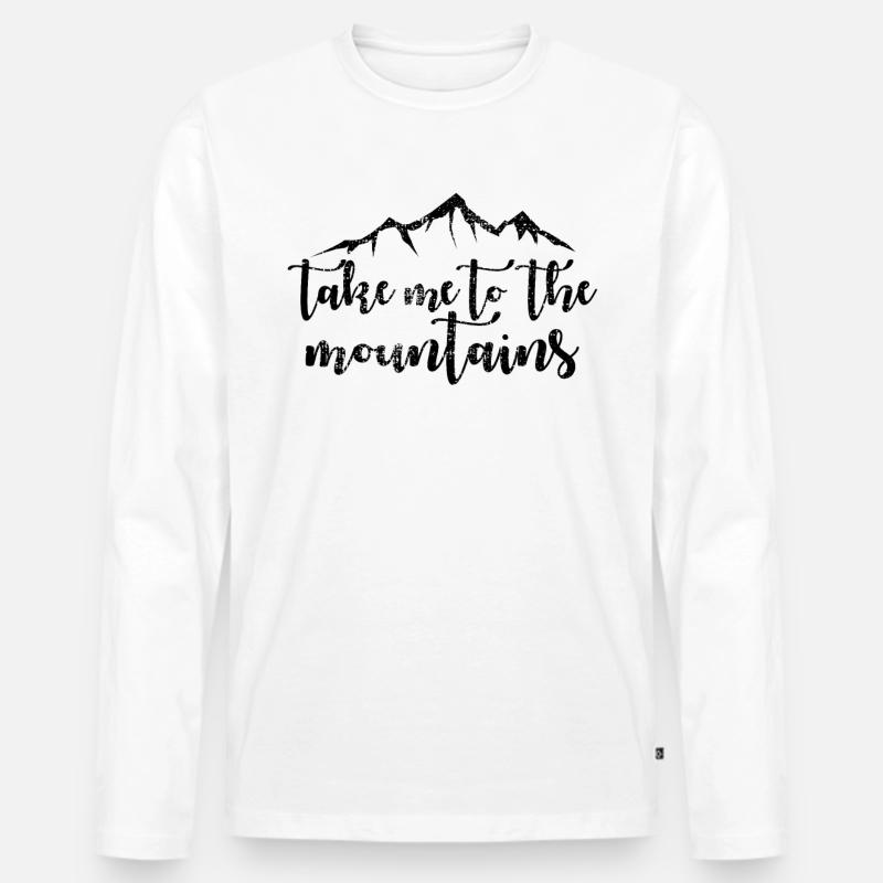 Berge - Männer Premium Bio Langarmshirt - Weiß