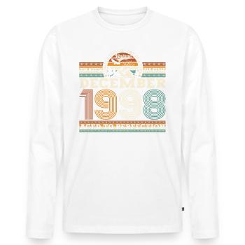 December Born 1998 24th birthday gift - Men's Premium Organic Long Sleeve Shirt - white - Front - Nico (187cm)
