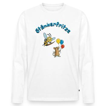 Stänkerfritze - Männer Premium Bio Langarmshirt - Weiß - Vorne - Nico (187cm)