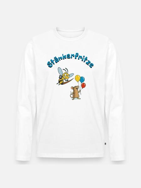 Stänkerfritze - Männer Premium Bio Langarmshirt - Weiß