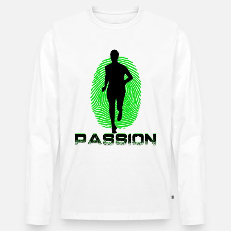 Runner - Männer Premium Bio Langarmshirt - Weiß