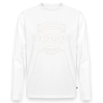 Né en 1968 Janvier 55e anniversaire Homme cadeau - T-shirt manches longues Premium bio Homme - blanc - Devant - Nico (187cm)