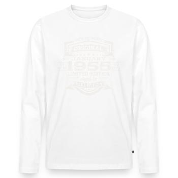 Né en 1955 janvier 68e anniversaire cadeau homme - T-shirt manches longues Premium bio Homme - blanc - Devant - Nico (187cm)