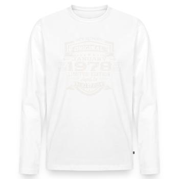 Né en 1978 janvier 45e anniversaire cadeau homme - T-shirt manches longues Premium bio Homme - blanc - Devant - Nico (187cm)